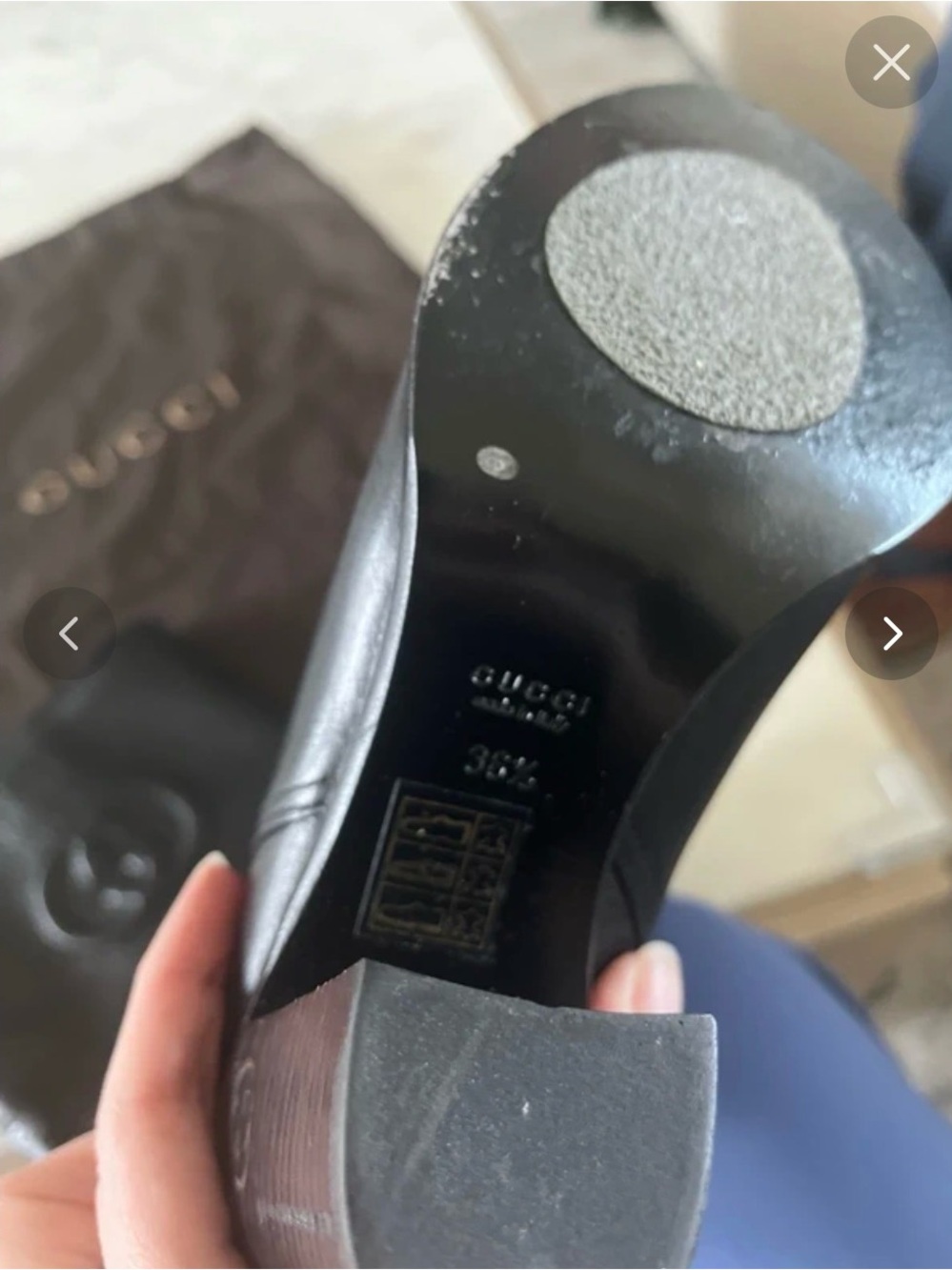 Gucci Black Leather Knee-High Logo Boots - Picture 4 of 8